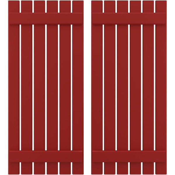 Ekena Millwork Americraft 6-Board, 2 Batten Exterior Real Wood Spaced Board-n-Batten Shutters, ARW101SB623X51BRH, PR ARW101SB623X51BRH - main